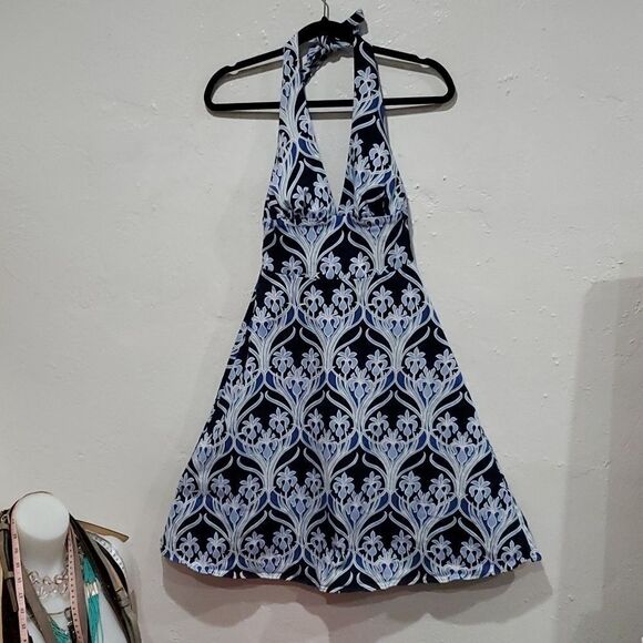 Anthropologie Eva Franco Halter Style Dress in Mod Floral Print Size 6 - Picture 1 of 8